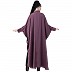 Designer Shirt style Kaftan with inner abaya- Purple-Black